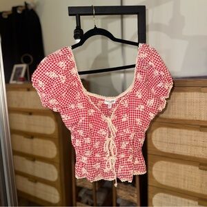 One Clothing Red and White Gingham Blouse